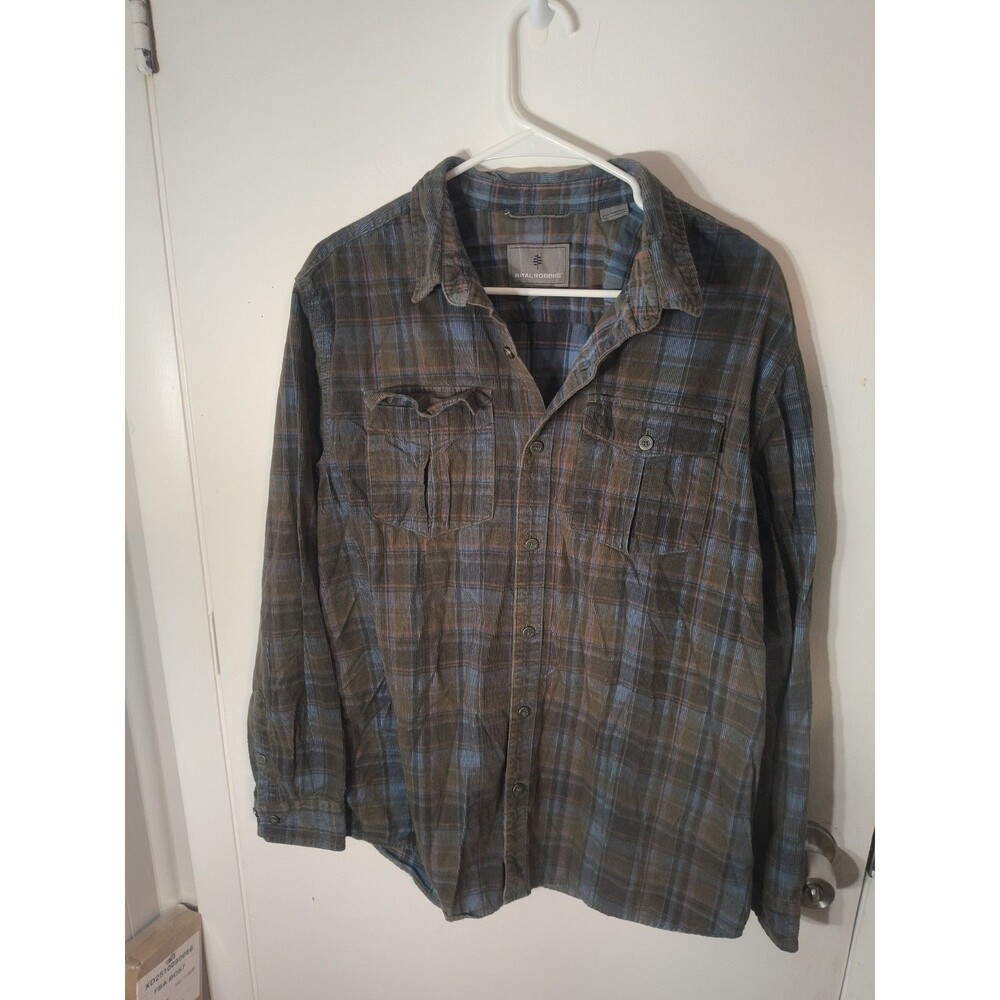 Royal Robbins Mens Size L Large Plaid Button Up Shirt Long Sleeve Standard Fit
